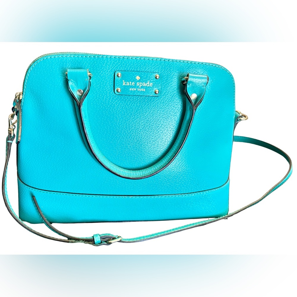 Kate Spade Wellesley Rachelle Turquoise / Teal Blue Crossbody Satchel Bag Purse